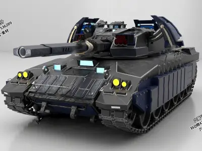 Four sets of modern war armored tanks 3D model