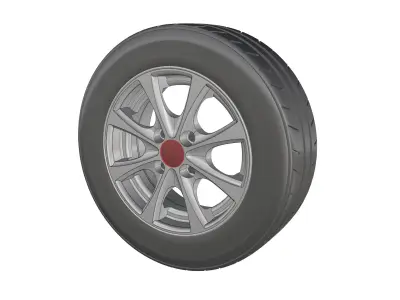 13 Inch Tire Rim Full Set 3D model