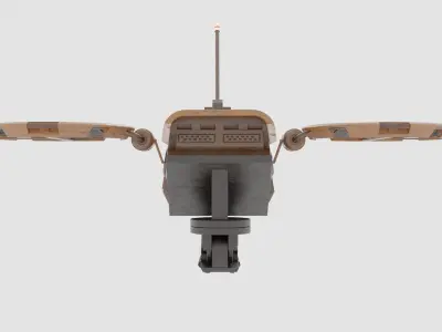 Sci-fi rust drone Low-poly 3D model