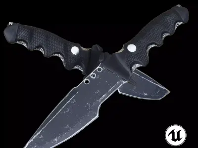 Hunting Knife Low-poly 3D model 5