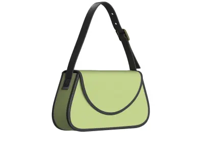 Yellowish green Leather Flap Bag 3D model