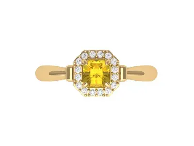 Radiant Solitaire Ring 3D print model order