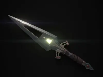 Dagger sword with light 3D model