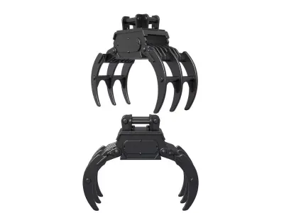 Excavator Grapple - Hydraulic sorting grab 3D print model