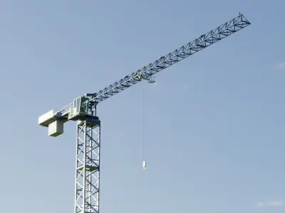 Flat Top Tower Crane 6 - Construction Crane 3D model