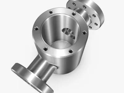 Valve stainless steel pipe 3D model
