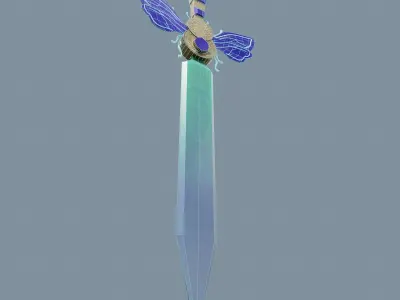 PBR low poly Dagger game ready sword Low-poly 3D model