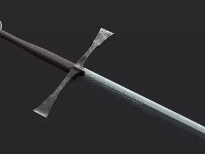 Irish Gallowglas Sword Low-poly 3D model