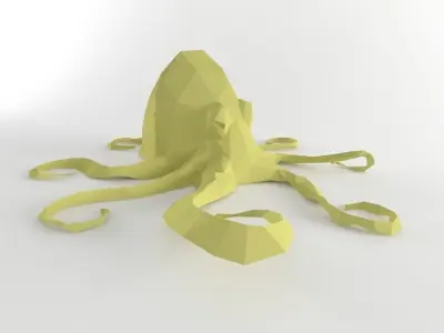 Octopus Low Poly Squid Lowpoly Kraken Tentacle Seamonster Low-poly 3D model