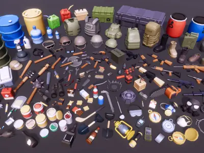 3D Props - Casual Survival Low-poly 3D model