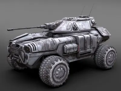 Sci Fi APC low poly snow Low-poly 3D model