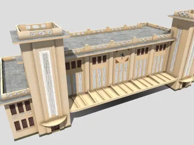 Railway Station Low-poly 3D model get