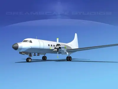 Convair CV-580 Unmarked 2 3D model