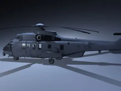 Eurocopter Model Low-poly 3D model