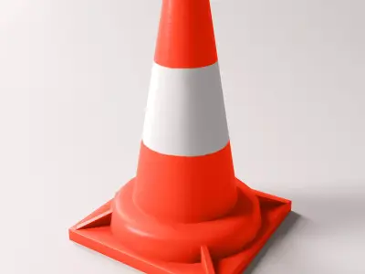 Traffic cone Low-poly 3D model