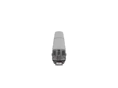 Silver Commuter Train 3D model