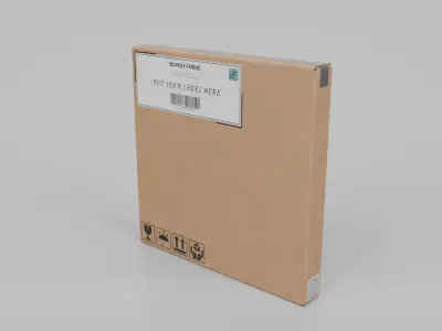 Cardboard Box R-044 - Rigged and Customizable Low-poly 3D model