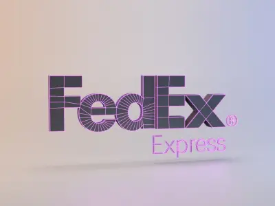 FedEx logo Low-poly 3D model