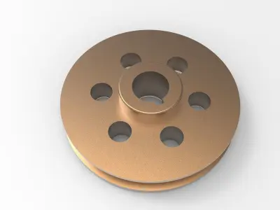 Pulleys metal pulley with holes 3D model