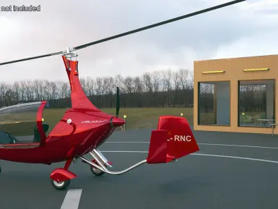 Calidus 912 Autogyro Red Simple Interior 3D model