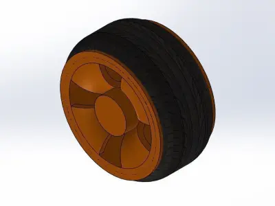A round wheel of a vehicle 3D model