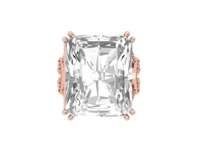 Emerald Radiant Ring 3D print model 6