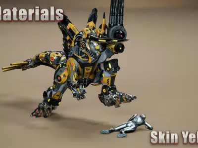 Sci-Fi Dino Shooter Low-poly 3D model