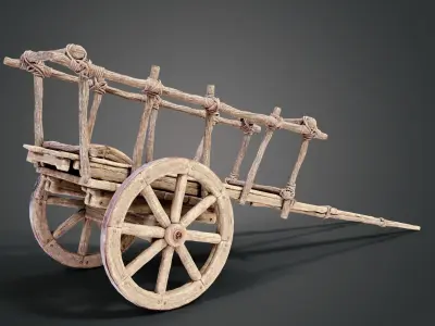 Medieval cart Low-poly 3D model purchase