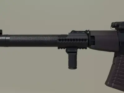 VSS-M Vintorez Barrel Handguard Low-poly 3D model