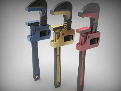 Adjustable Pipe Wrench 3D model