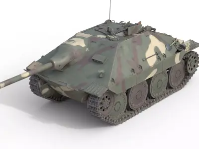 Hetzer Jagdpanzer 38 Light tank destroyer Low-poly 3D model