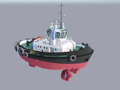 Tugboat Low-poly 3D model
