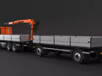 Generic Self Loader Truck and Trailer 3D model