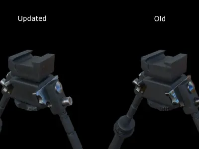 Bipod Low-poly 3D model