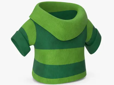 Cartoon Short Sleeve Sweater Green 3D model
