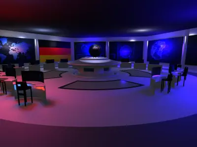 Command Center - Control Room- Military Base - Germany Low-poly 3D model