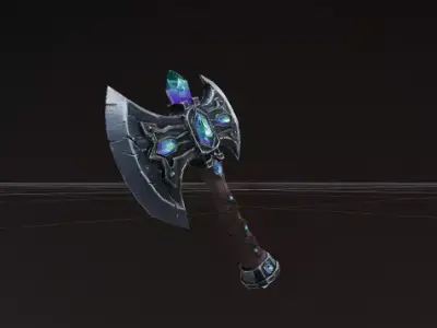 Stylized Fantasy Battle Axe  high Poly PBR Game Asset 3D model