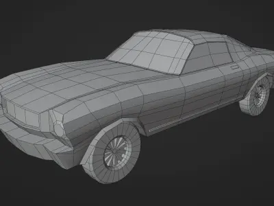 Low Poly Car orange Free low-poly 3D model