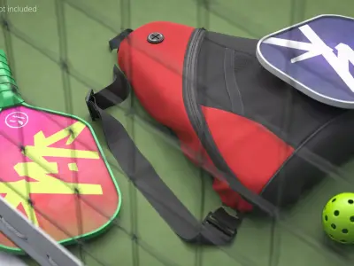 Pickleball Set with Rackets Bag and Ball 3D model