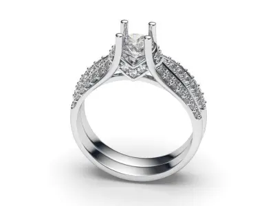 solitaire with ring sizes  8 part S85 3D print model