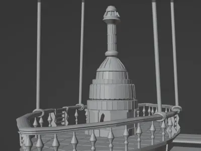 Fantasy Hot Air Balloon Low-poly 3D model