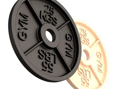 Gym Weight Plate 3D Model Barbell Disc Free 3D print model
