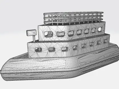 Classic Wooden Ship Low-poly 3D model