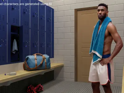 Locker Room Concept Blue 3D model