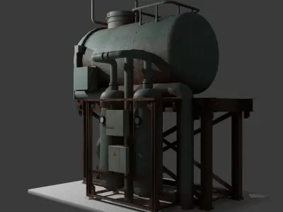 industrial gas tower Low-poly 3D model