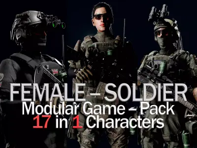 MODULAR SOLDIER Low-poly 3D model