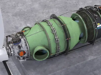 Aircraft Turboprop Engine Pratt and Whitney Canada PT6 3D model