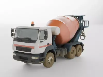 Cement Mixer Truck Concrete Transportation Vehicle 3D model
