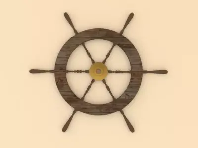 Boat Rudder with Textures Low Poly Free low-poly 3D model