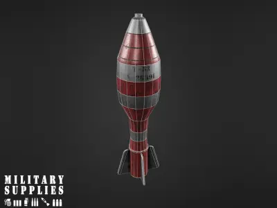 Military Supplies Pack - Mortar Ammo Box Low-poly 3D model
